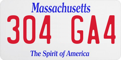 MA license plate 304GA4