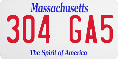MA license plate 304GA5