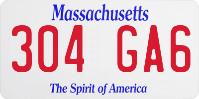 MA license plate 304GA6