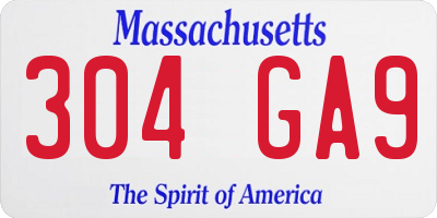 MA license plate 304GA9