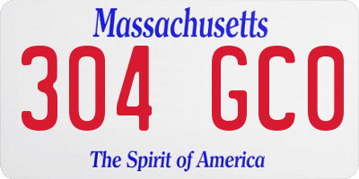 MA license plate 304GC0