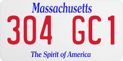 MA license plate 304GC1