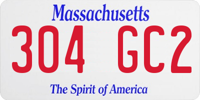 MA license plate 304GC2
