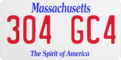 MA license plate 304GC4