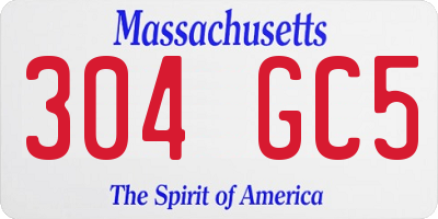 MA license plate 304GC5
