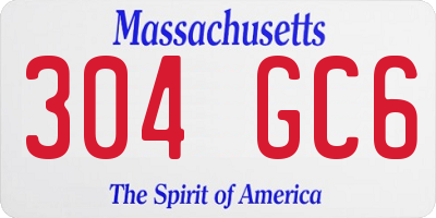 MA license plate 304GC6