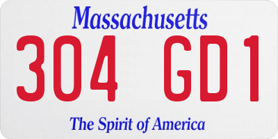 MA license plate 304GD1