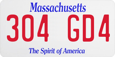 MA license plate 304GD4