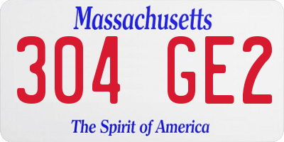 MA license plate 304GE2