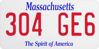MA license plate 304GE6