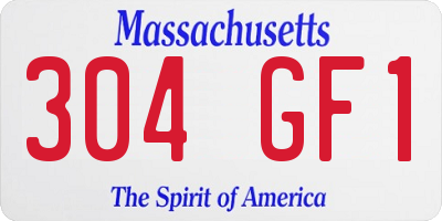 MA license plate 304GF1
