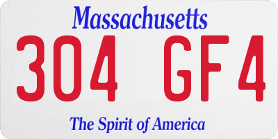 MA license plate 304GF4
