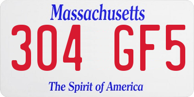 MA license plate 304GF5
