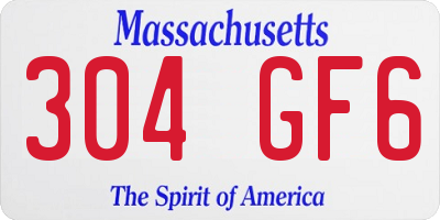 MA license plate 304GF6