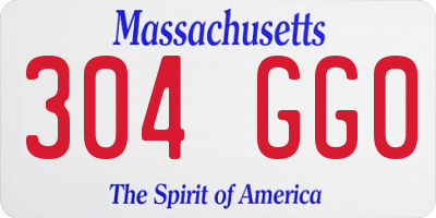 MA license plate 304GG0