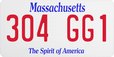 MA license plate 304GG1