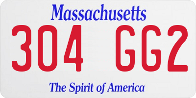MA license plate 304GG2