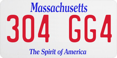 MA license plate 304GG4
