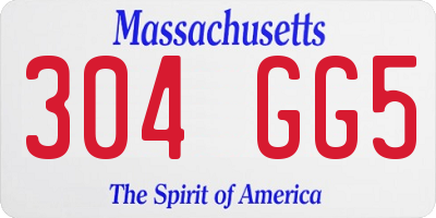 MA license plate 304GG5