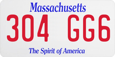 MA license plate 304GG6