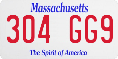 MA license plate 304GG9
