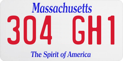 MA license plate 304GH1