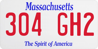 MA license plate 304GH2