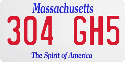MA license plate 304GH5