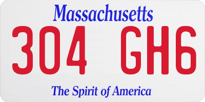 MA license plate 304GH6
