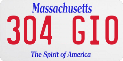 MA license plate 304GI0
