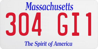 MA license plate 304GI1