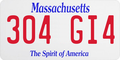 MA license plate 304GI4