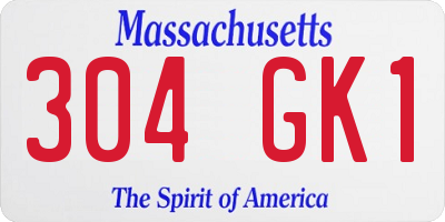 MA license plate 304GK1
