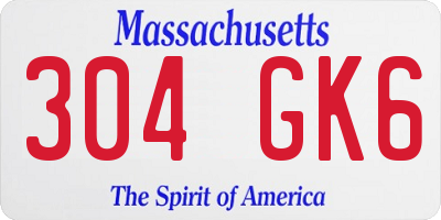 MA license plate 304GK6