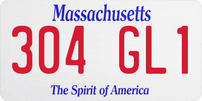MA license plate 304GL1
