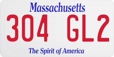 MA license plate 304GL2