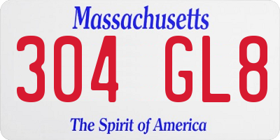 MA license plate 304GL8