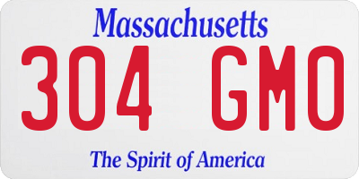MA license plate 304GM0