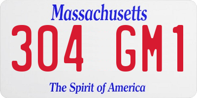 MA license plate 304GM1