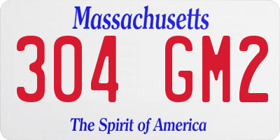 MA license plate 304GM2