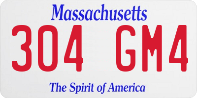 MA license plate 304GM4