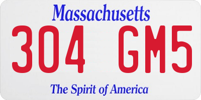 MA license plate 304GM5