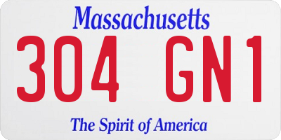 MA license plate 304GN1