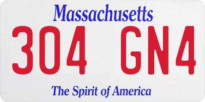 MA license plate 304GN4