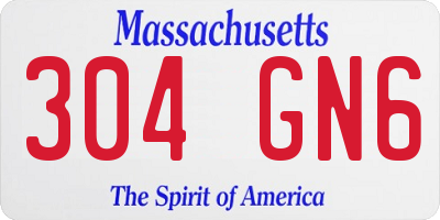 MA license plate 304GN6
