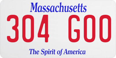 MA license plate 304GO0