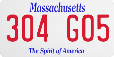MA license plate 304GO5