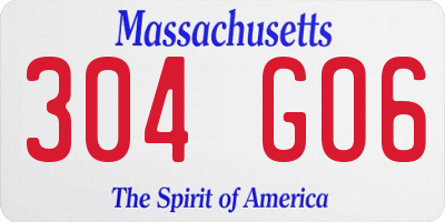 MA license plate 304GO6