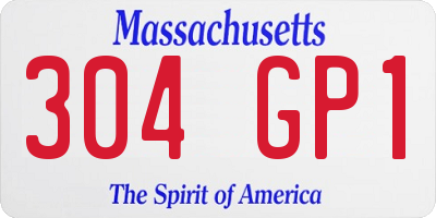 MA license plate 304GP1