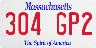 MA license plate 304GP2